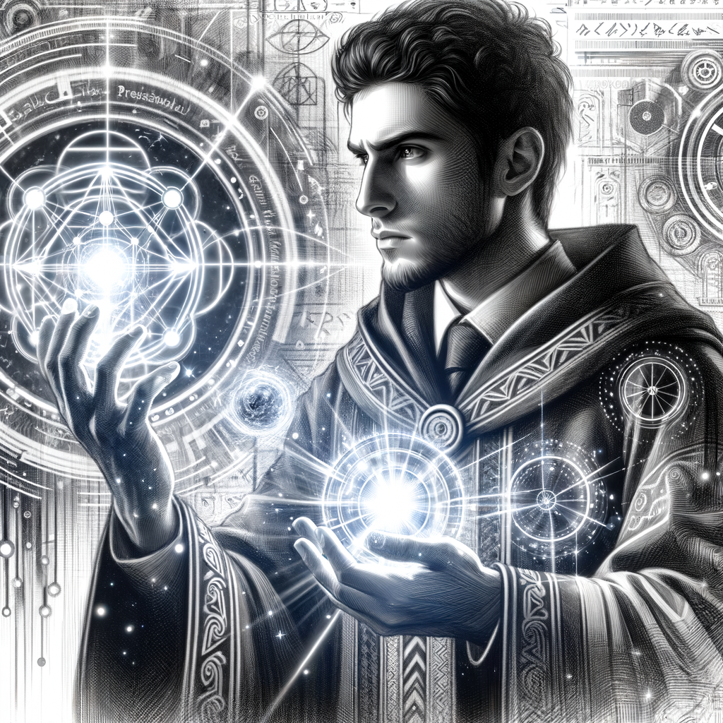 GPT-5時代のAIプロンプトを、魔法使いがAIインターフェースを使って魔法をかけるイメージで表現しました。未来的な雰囲気と魔法の神秘性を組み合わせることで、AIプロンプトの可能性を象徴的に表現しています。