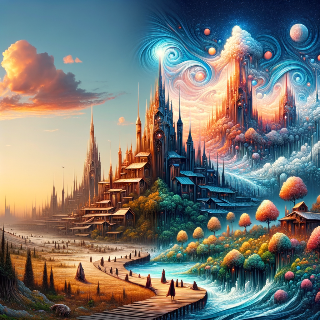 マルチモーダルAIが写真から想像もつかない世界を創造する様子を表現しました。一枚の写真をAIが解釈し、ファンタジー世界へと変化させていく様子を描くことで、AIの創造性とプロンプトの可能性を示唆しています。