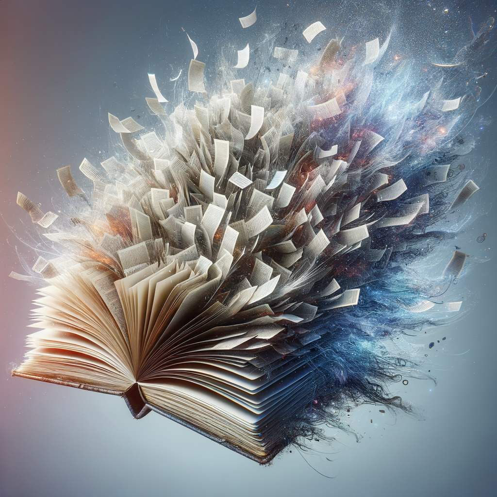 AIの短期記憶の限界を表現するイメージ。メモ帳から紙が溢れ出している様子で、AIが記憶できる情報量に限界があることを示唆しています。